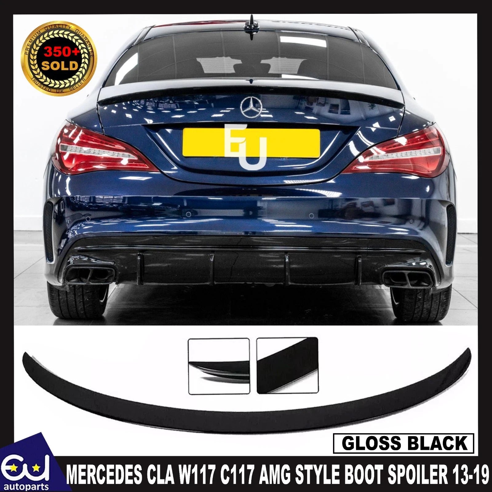 REAR TRUNK BOOT SPOILER LIP FOR MERCEDES CLA W117 C117 AMG STYLE WING GLOSS BLK