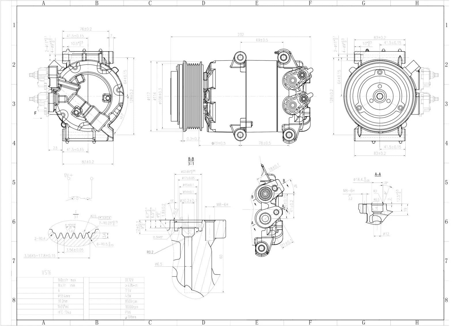AIR CONDITIONING A/C COMPRESSOR FOR FORD FOCUS MK3 FIESTA MK6 AV1119D629BA 08-20