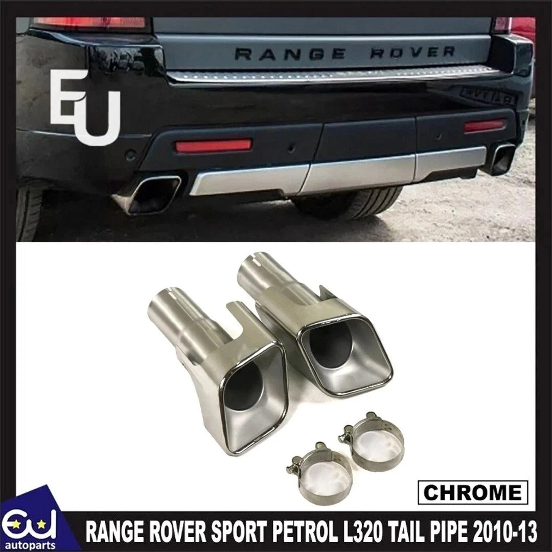 FOR RANGE ROVER SPORT PETROL L320 CHROME EXHAUST TAIL PIPE TAILPIPE PAIR 10-13