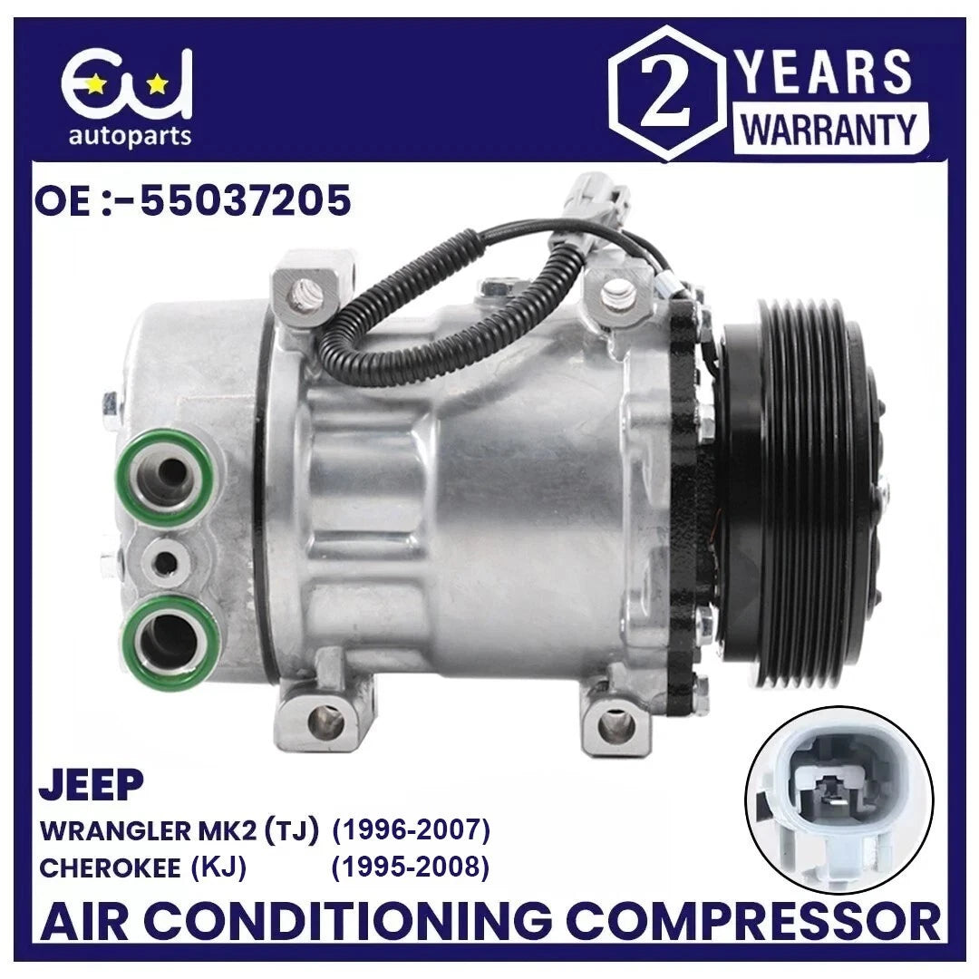 AIR CON AC COMPRESSOR PUMP FOR JEEP CHEROKEE XJ WRANGLER TJ 2.5L 4.0L 55037205