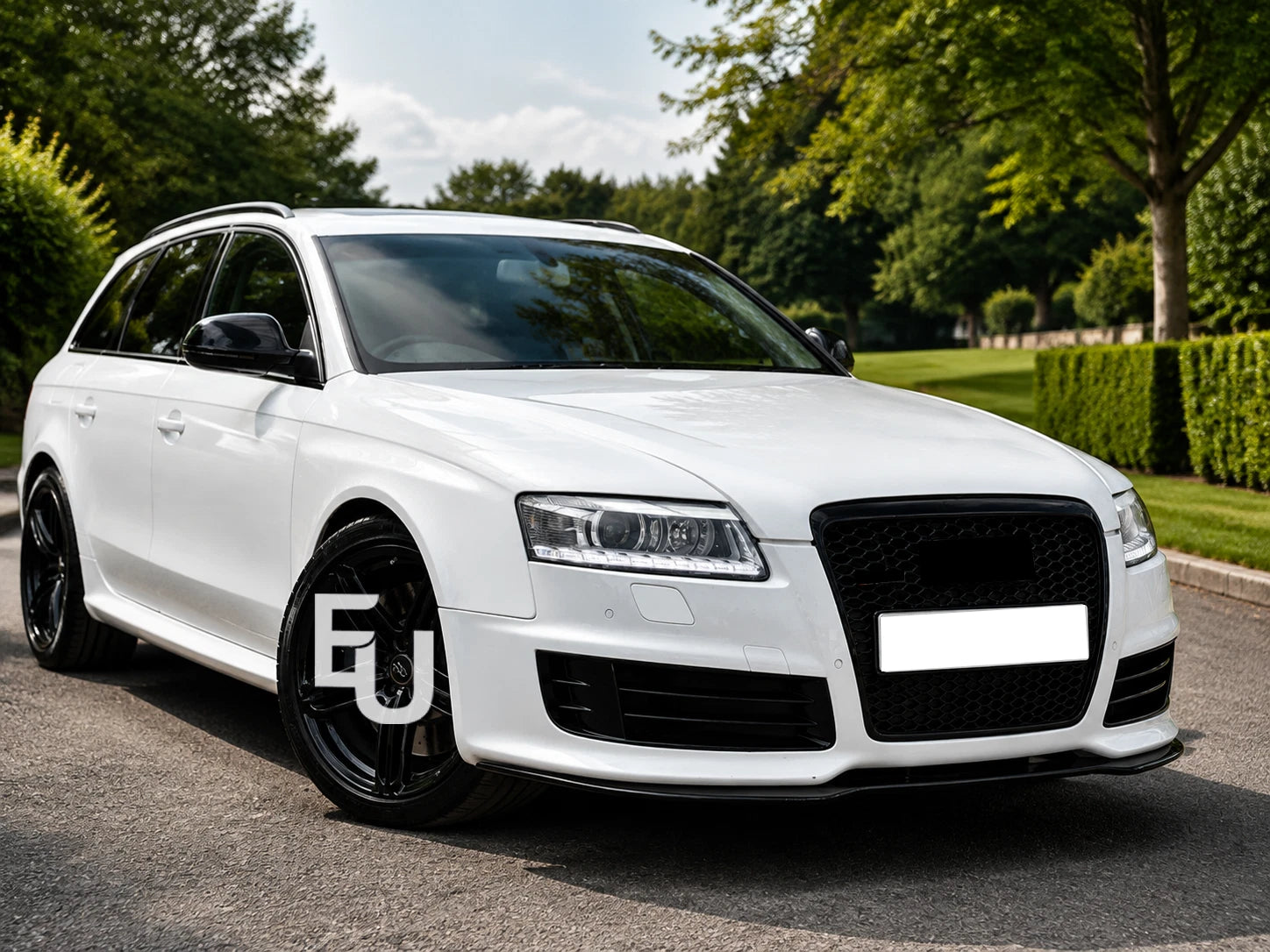 FRONT HONEYCOMB GRILL RS6 STYLE GRILLE GLOSS BLACK FOR AUDI A6 2004-2011