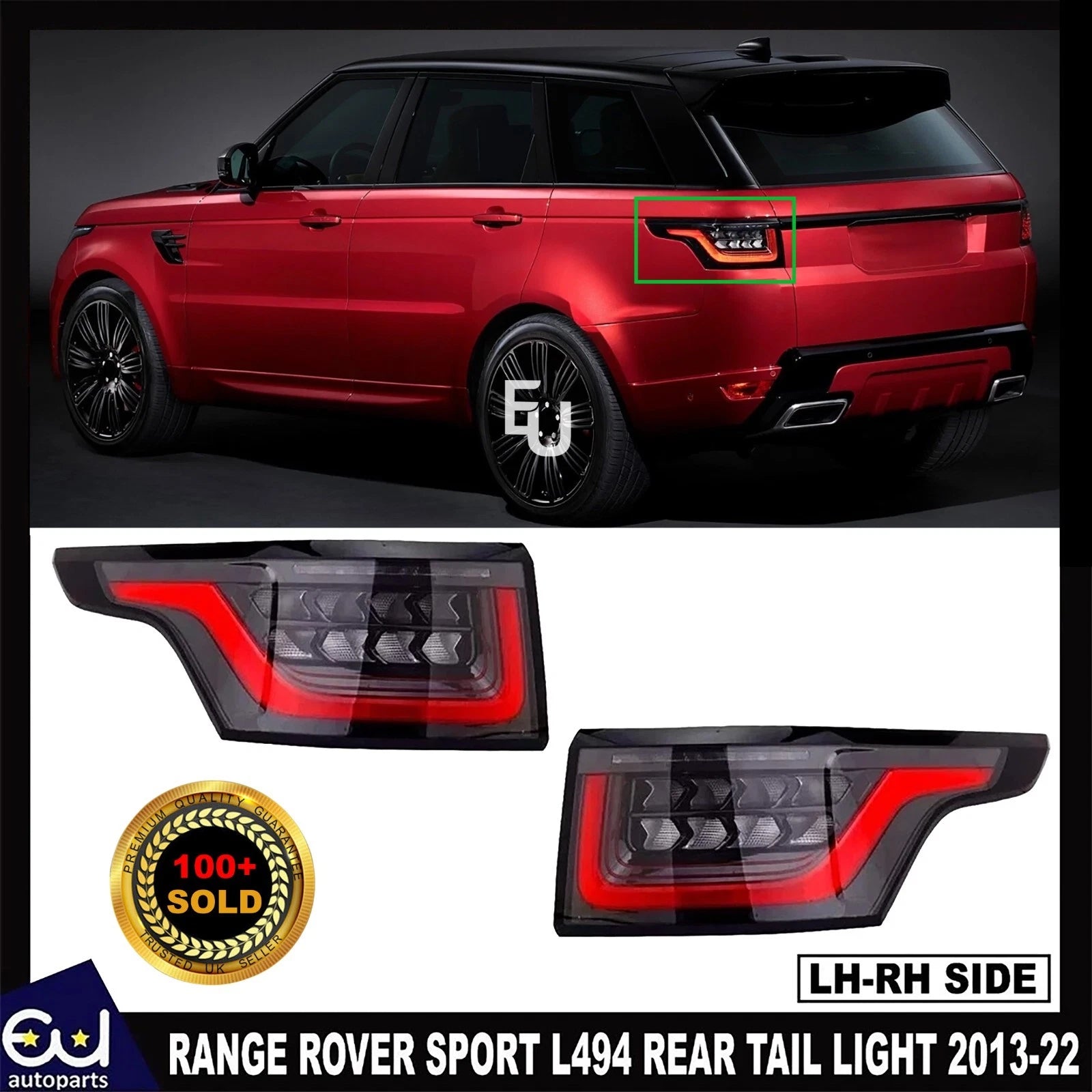 PAIR DYNAMIC LED REAR TAIL LIGHT BRAKE LAMP FOR RANGE ROVER SPORT L494 2013–2022
