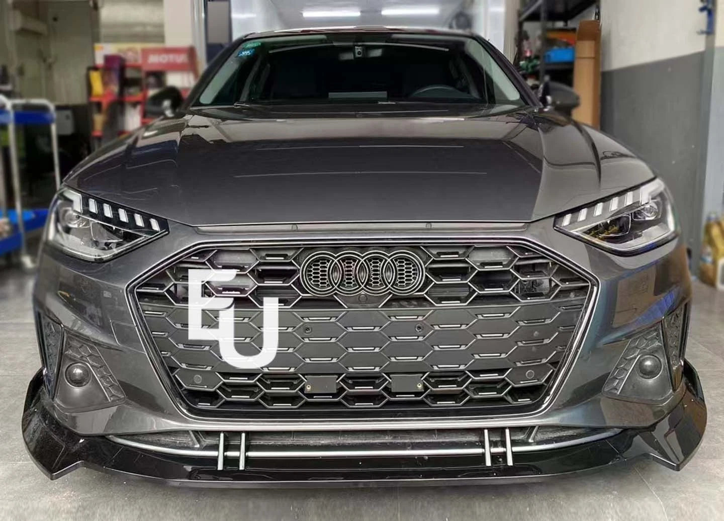 FOR AUDI A4 B9.5 S4 SLINE FRONT LIP SPLITTER DIFFUSER GLOSS BLACK 2020-2025