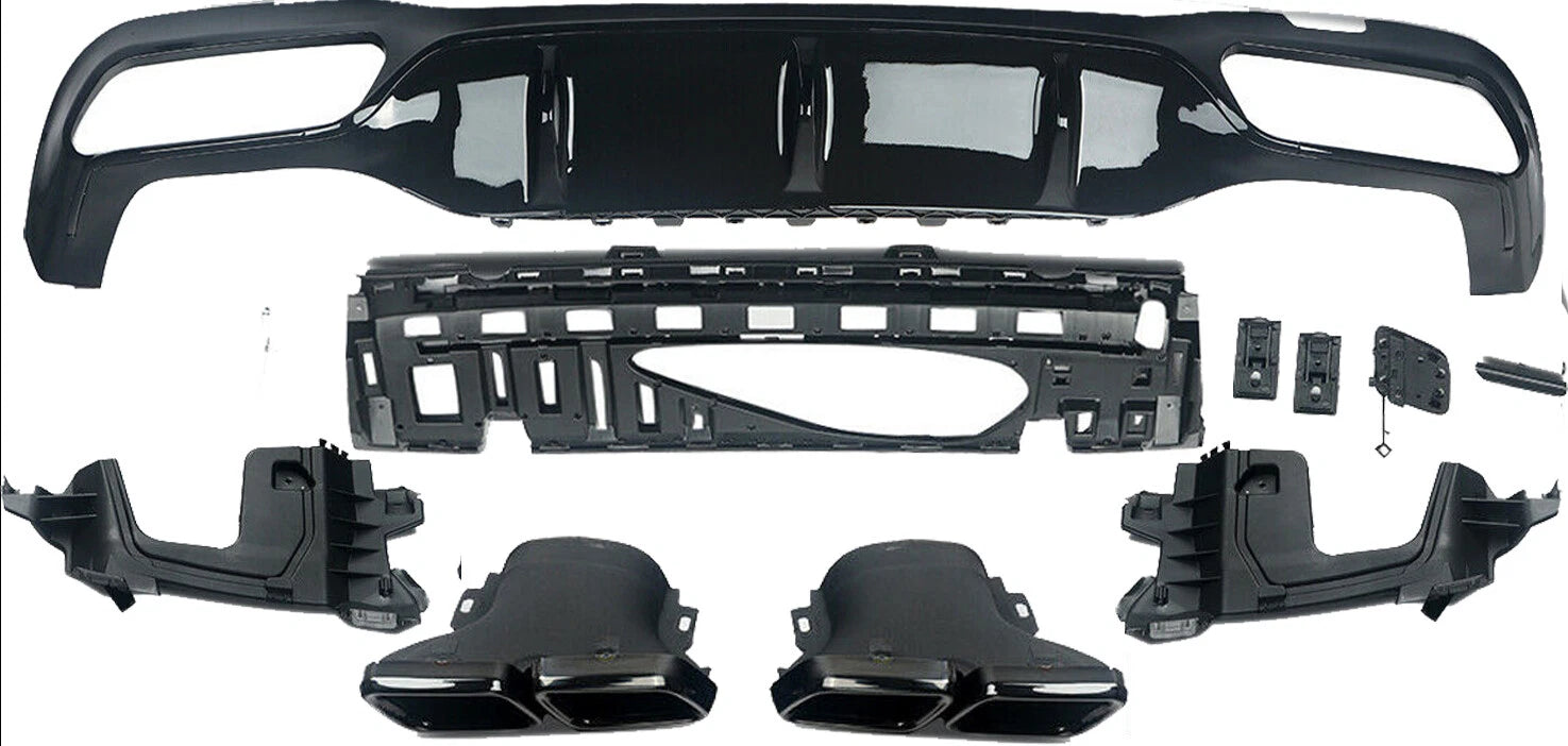 REAR BUMPER DIFFUSER W/ TAILPIPES FOR MERCEDES-BENZ E CLASS W213 SALOON E63 LOOK
