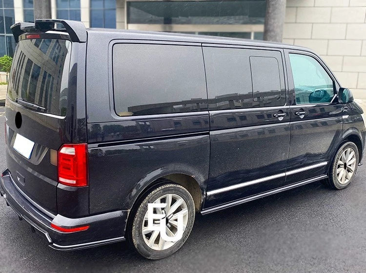 FOR VW TRANSPORTER T6 T6.1 SIDE SKIRTS EXTENTIONS SPOILER LIP GLOSS BLACK 2015+