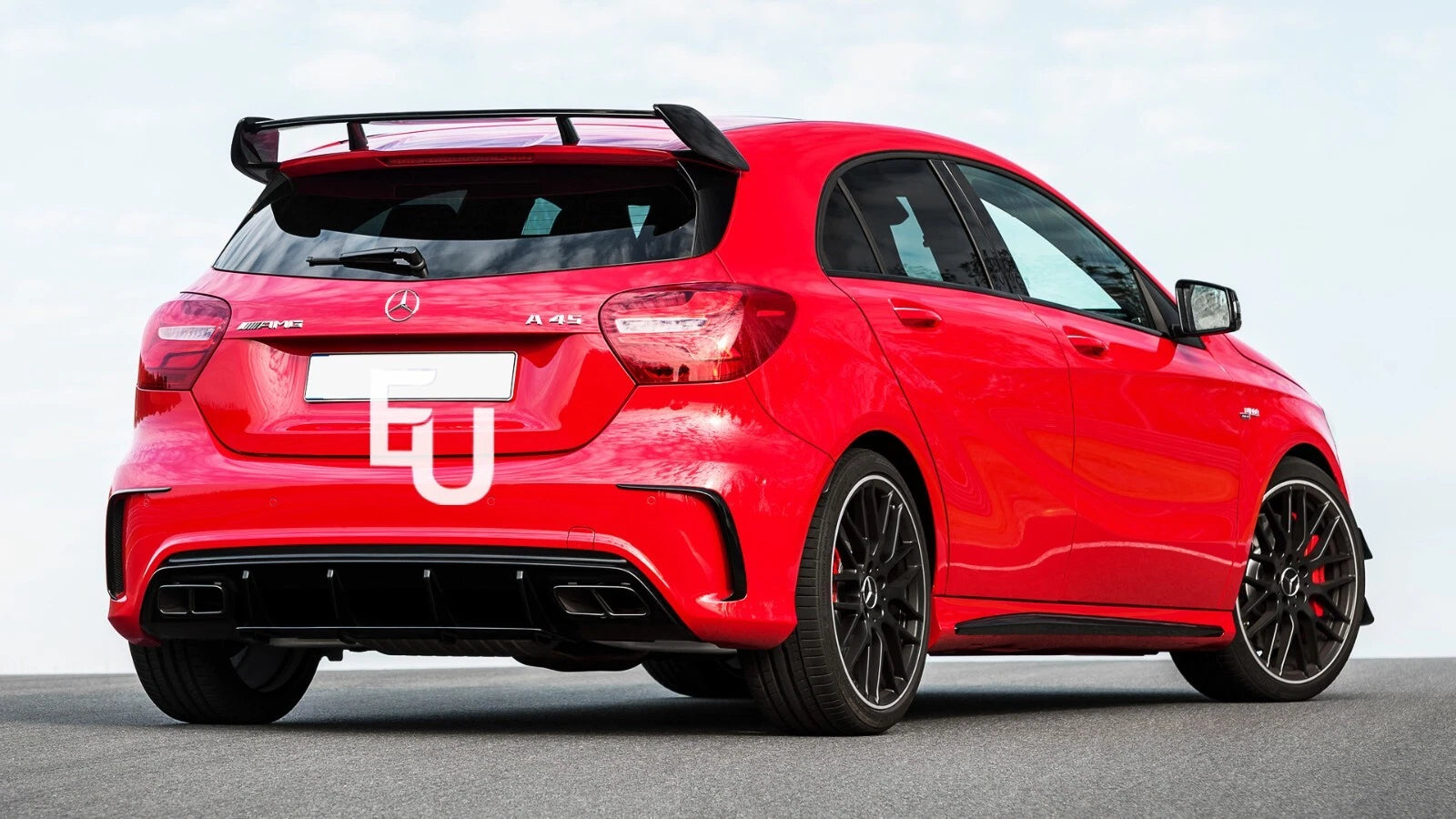 FOR MERCEDES A CLASS W176 AMG A45 LOOK REAR DIFFUSER TAILPIPES & ROOF SPOILER