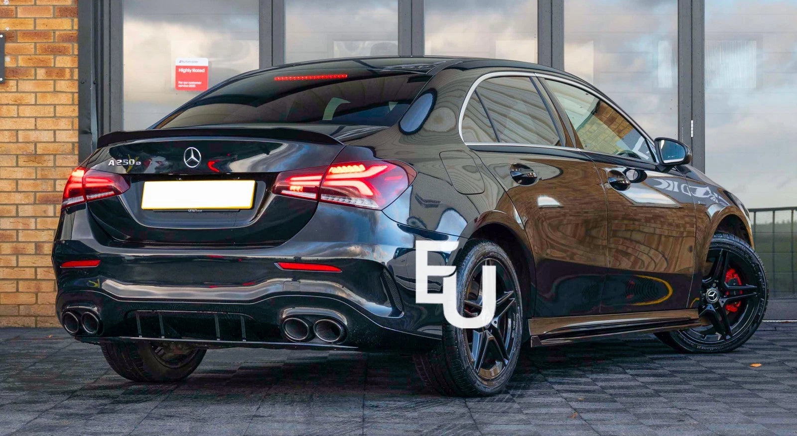 FOR MERCEDES BENZ A CLASS V177 SALOON A35 GLOSS BLACK REAR BOOT SPOILER LIP