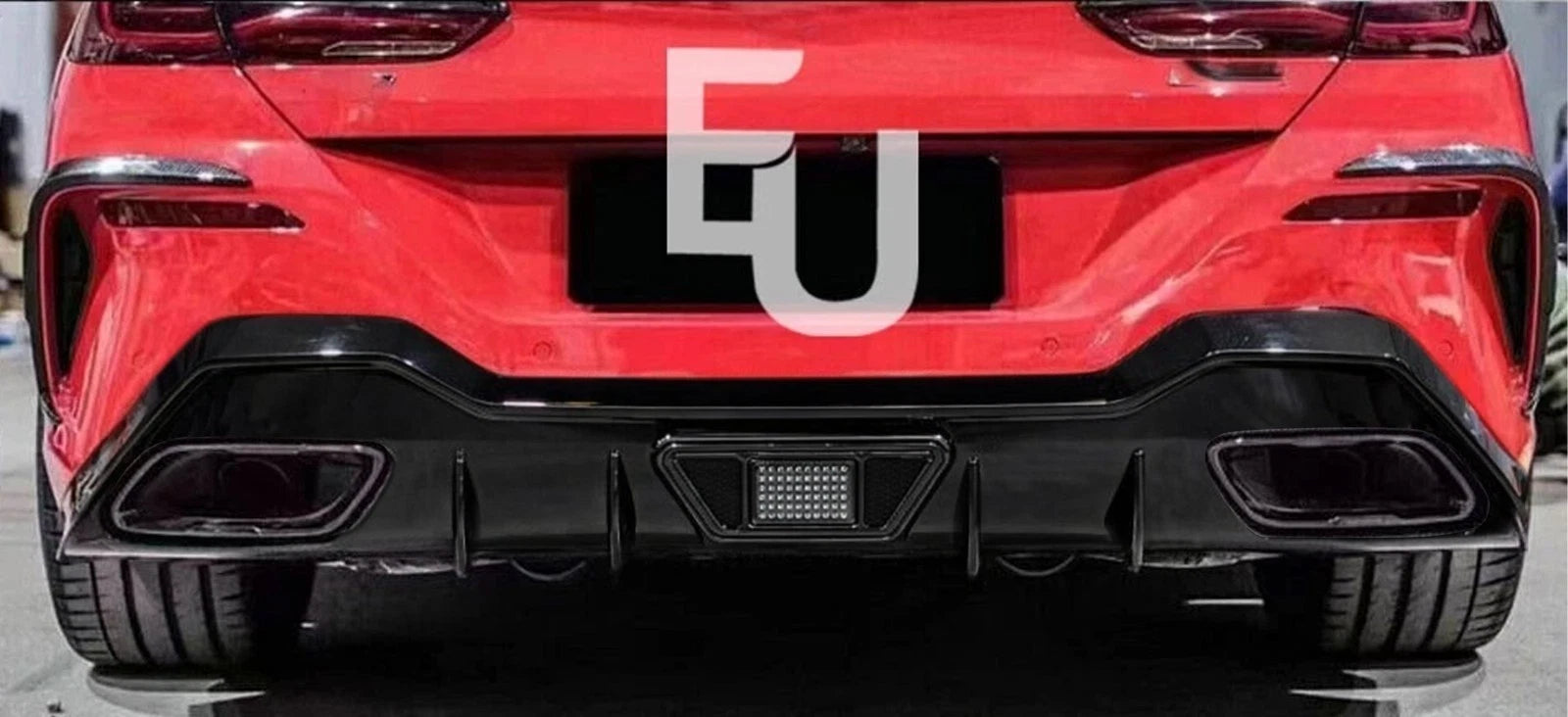 REAR DIFFUSER WITH LED LIGHT FOR BMW 8 SERIES G14 G15 M SPORT GLOSS BLACK 2019+