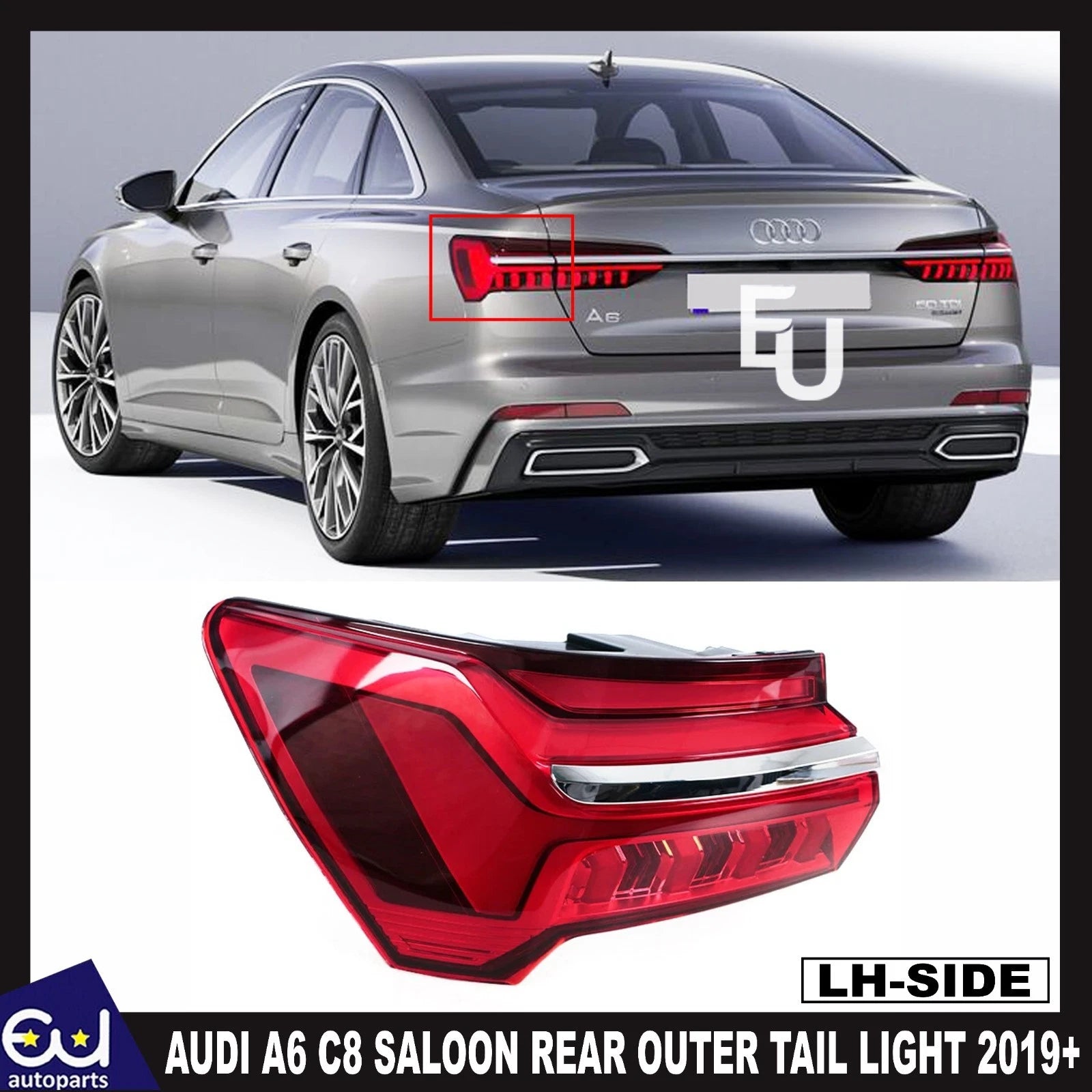LEFT PASSENGER SIDE N/S LED REAR OUTER TAIL LIGHT LAMP FOR AUDI A6 C8 SALOON 19+