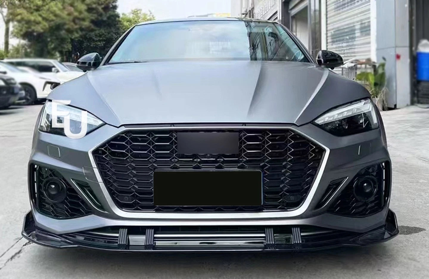 RS5 LOOK FRONT BUMPER SPLITTER WITH GRILLE BODYKIT FOR AUDI A5 S5 B9.5 2020-24
