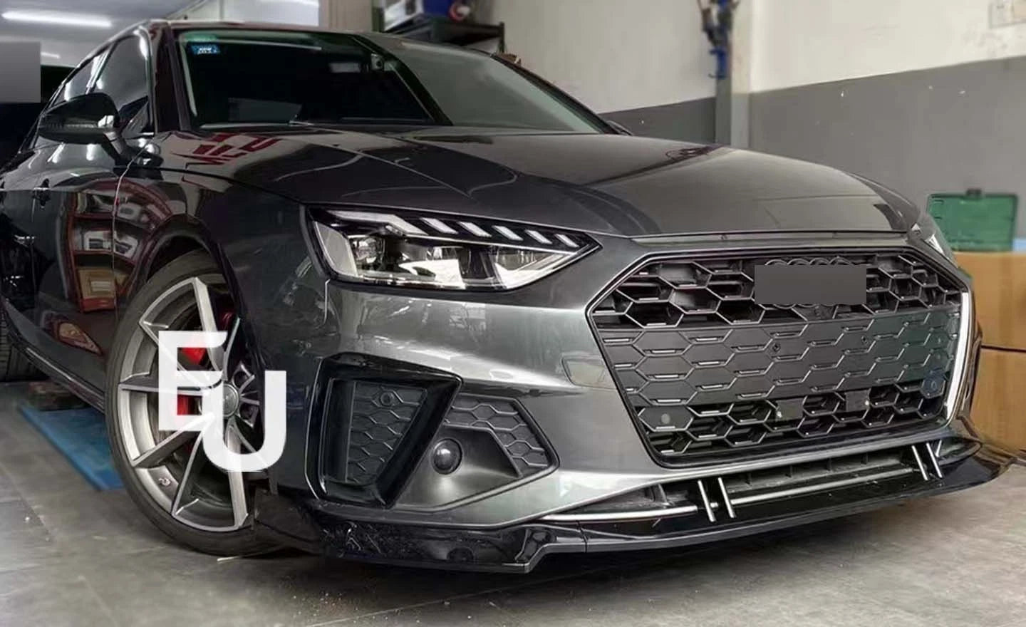 FOR AUDI A4 B9.5 S4 SLINE FRONT LIP SPLITTER DIFFUSER GLOSS BLACK 2020-2025