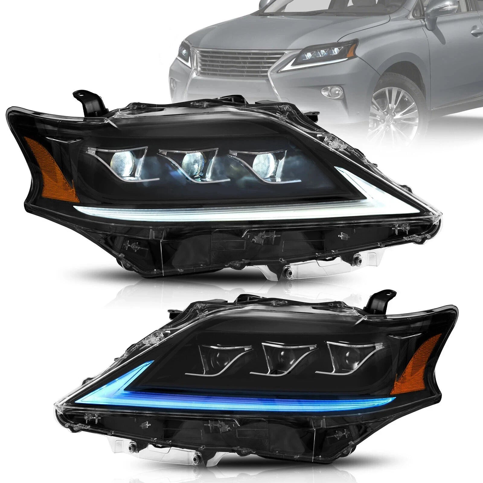 FULL LED HEAD LIGHT LAMP FOR LEXUS RX 350 450H WITH BLUE DRL SEQUENTIAL 13-2015