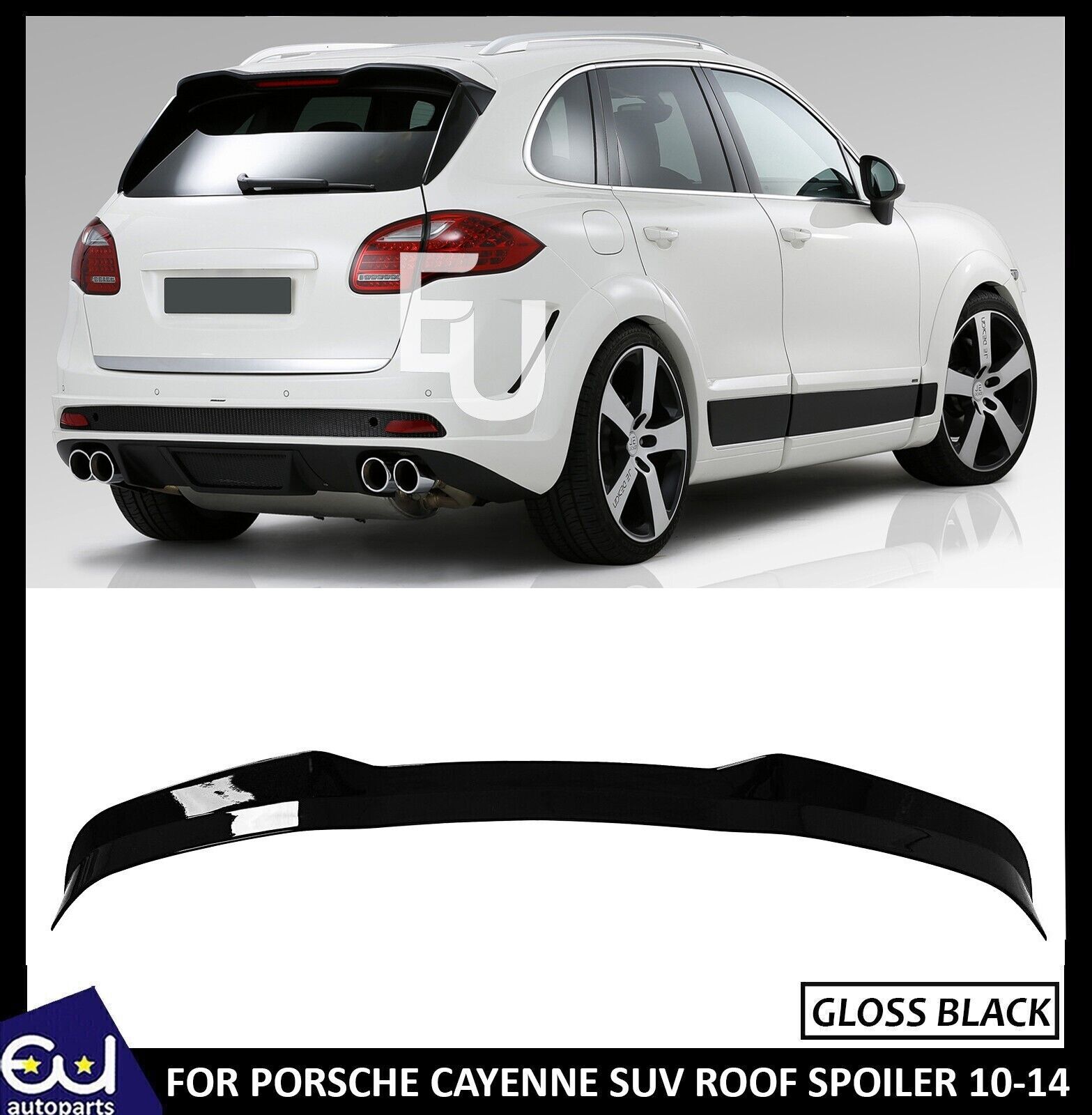 REAR ROOF SPOILER TOP WINDOW WING LIP FOR PORSCHE CAYENNE SUV 10-14 GLOSS BLACK