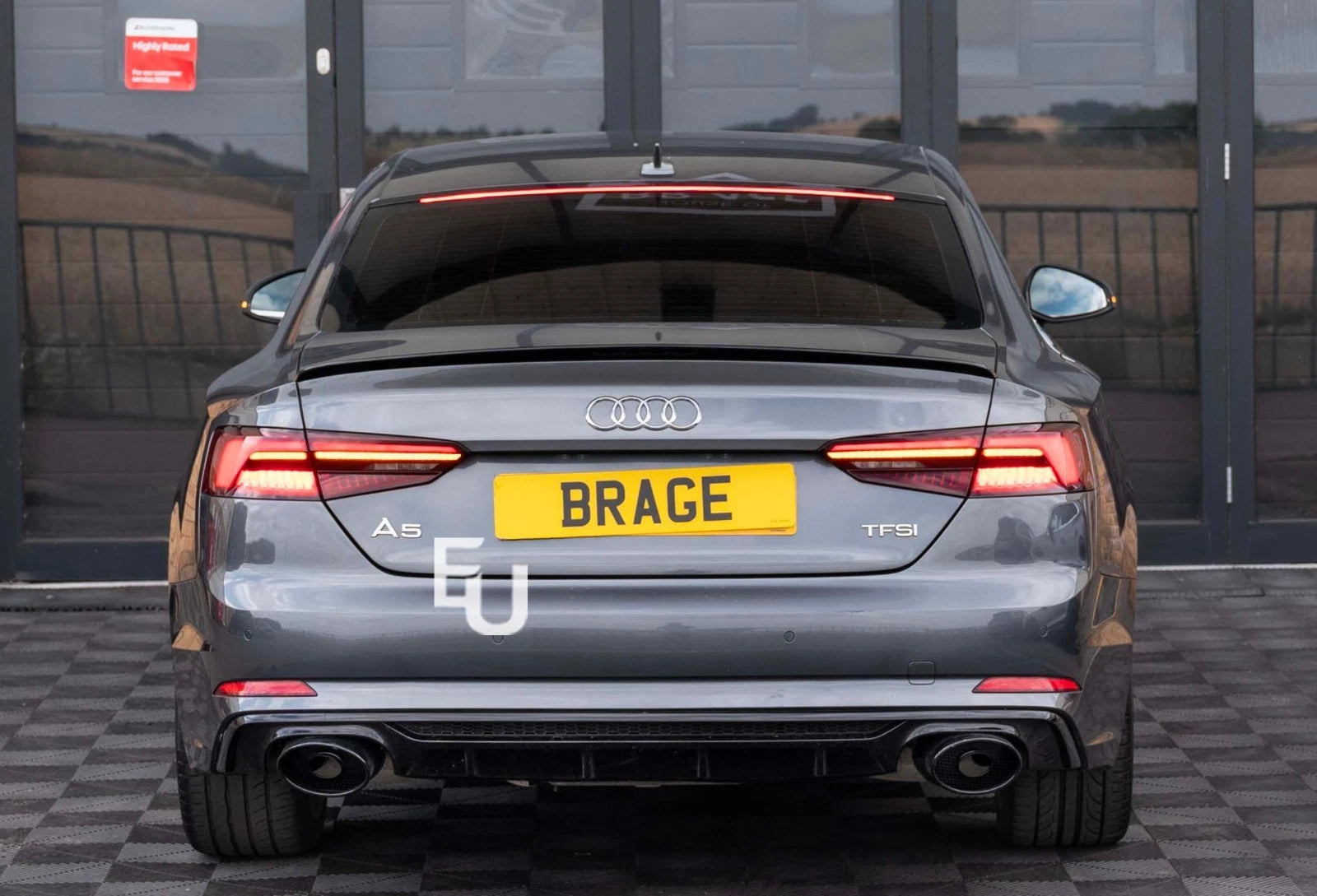 REAR BOOT TRUNK SPOILER LIP FOR AUDI A5 B9 8W F5 SPORTBACK  2017+ GLOSS BLACK