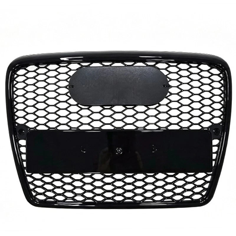 FRONT HONEYCOMB GRILL RS6 STYLE GRILLE GLOSS BLACK FOR AUDI A6 2004-2011