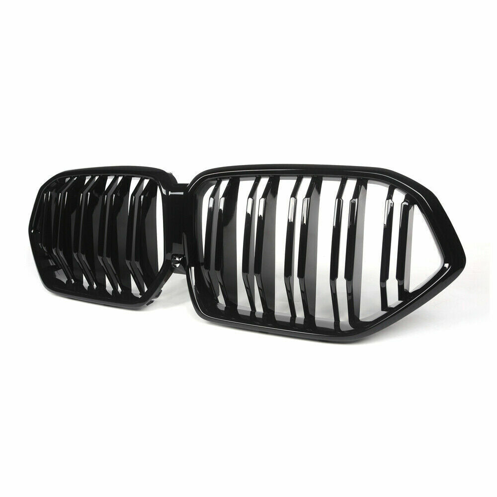 DOUBLE SLAT GLOSS BLACK KIDNEY FRONT GRILL GRILLE FOR BMW X6 G06 20+ CAMERA HOLE