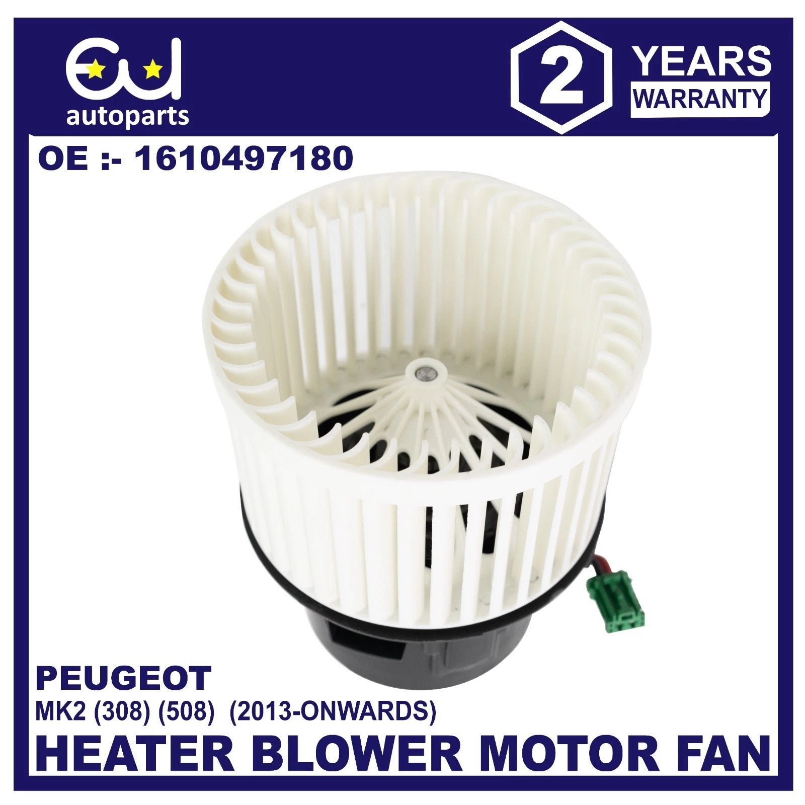 HEATER BLOWER MOTOR FAN FOR PEUGEOT 308 Mk2 1.6 1.2 1610497180 2013 - ONWARDS