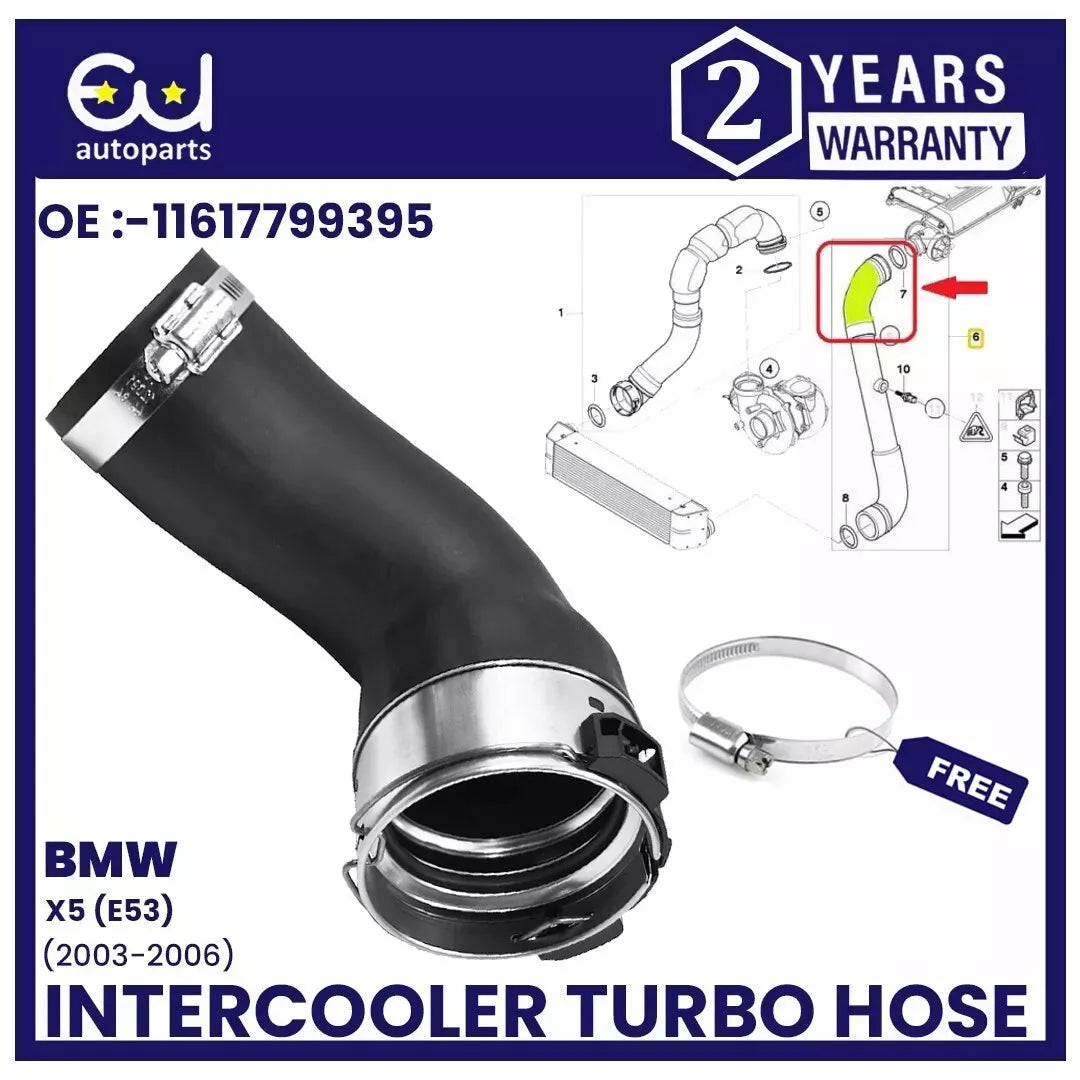 INTERCOOLER PIPE TURBO HOSE FOR BMW E53 X5 3.0d 11617799395 11617790094 UPPER