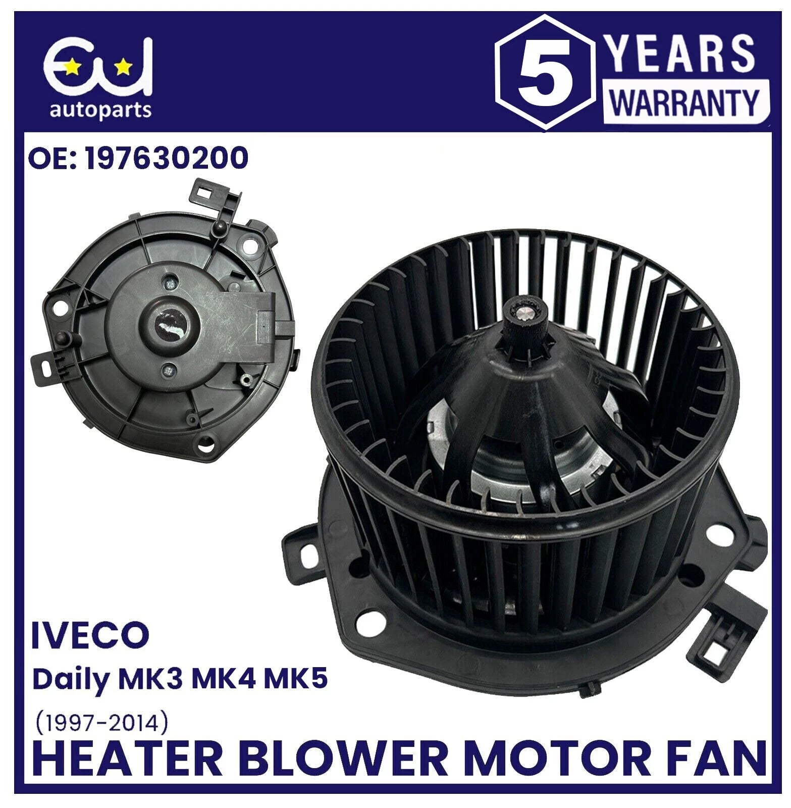 HEATER INTERIOR BLOWER FAN MOTOR FOR IVECO DAILY MK3 MK4 MK5 1997-2014 197630200