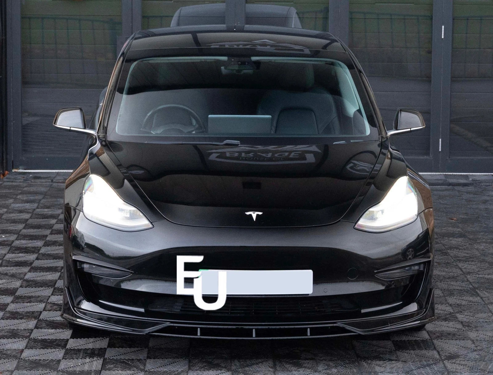 FOR TESLA MODEL 3 FRONT BUMPER SPLITTER LIP SPOILER VALANCE GLOSS BLK 2017-2021