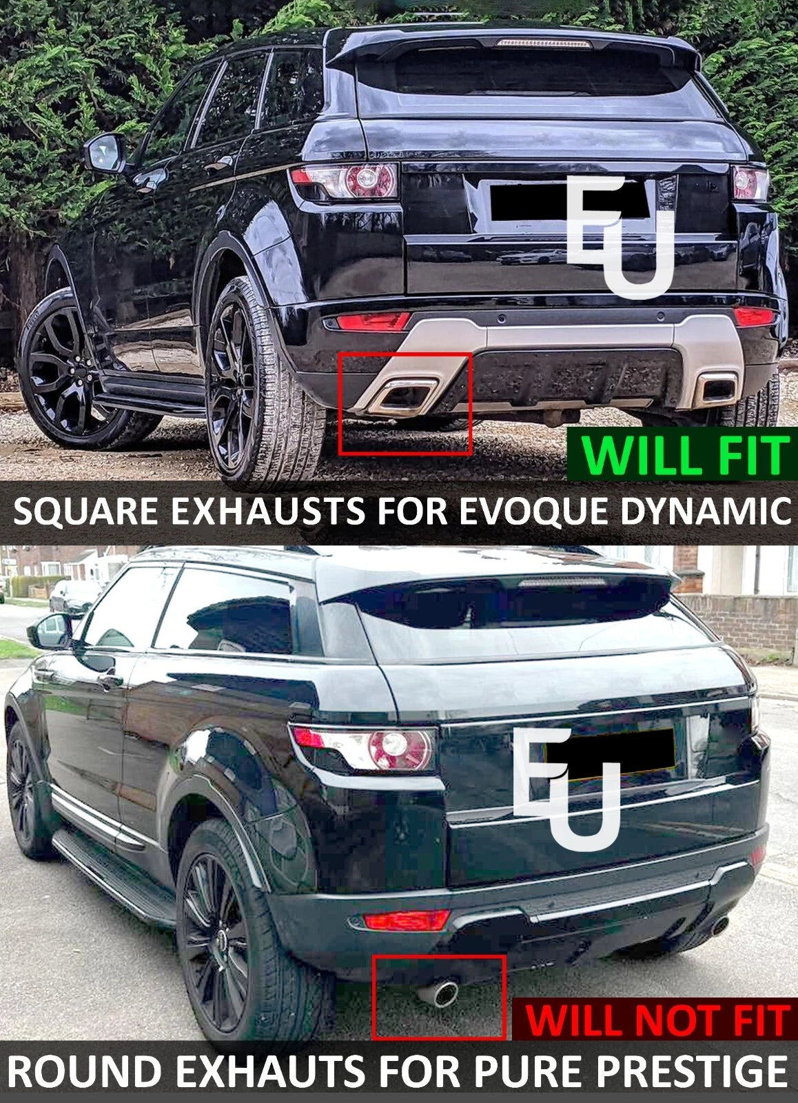 FOR RANGE ROVER EVOQUE DYNAMIC SIDE STEPS RUNNING BOARD ALUMINIUM OE STYLE BLACK