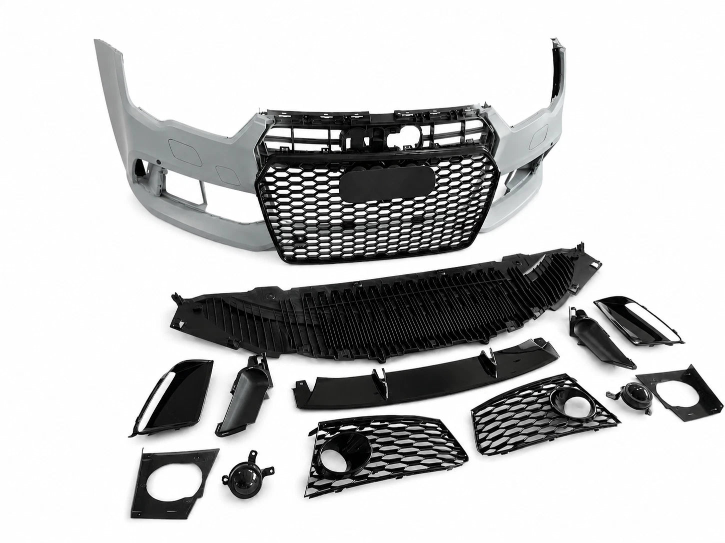RS7 LOOK FRONT BUMPER CONVERSION KIT FOR AUDI A7 S7 C7.5 15-18 GRILLE W/SPLITTER