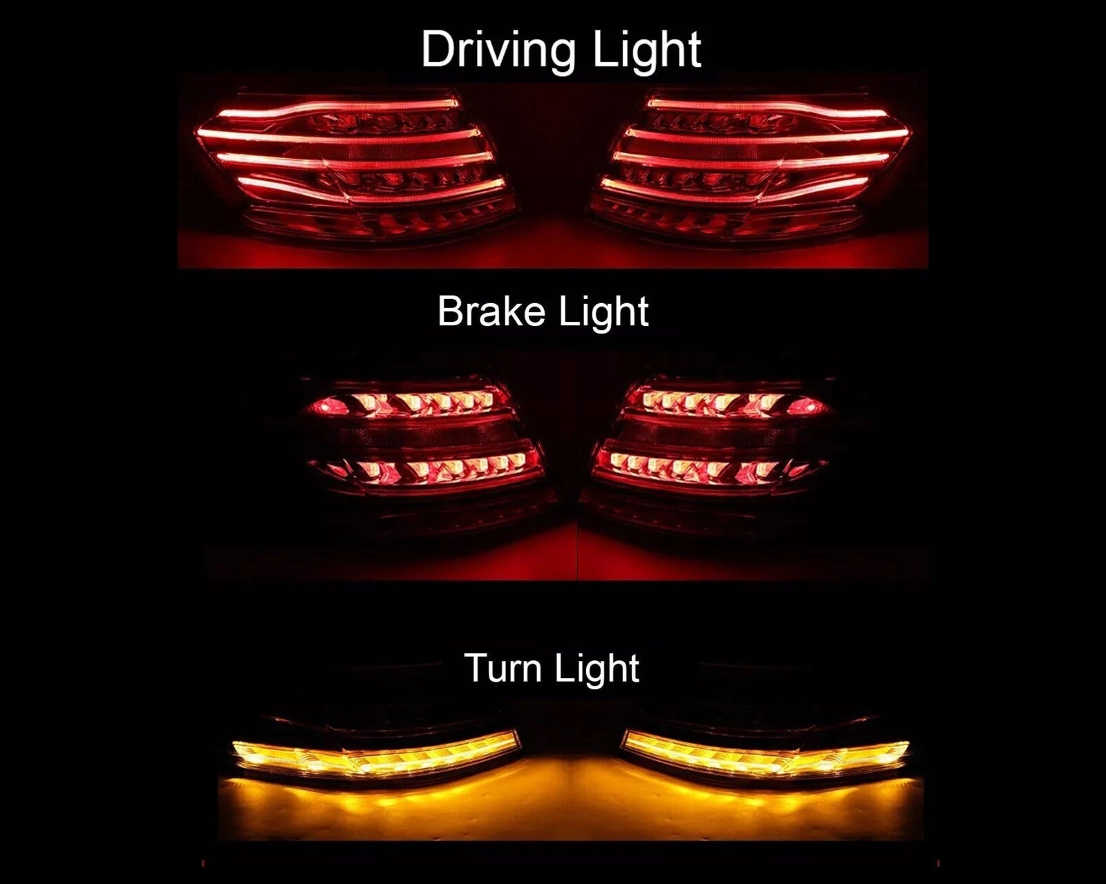 Set Outer Rear Tail Light Back Side Brake Lamp For Mercedes E-Class W212 2013-16