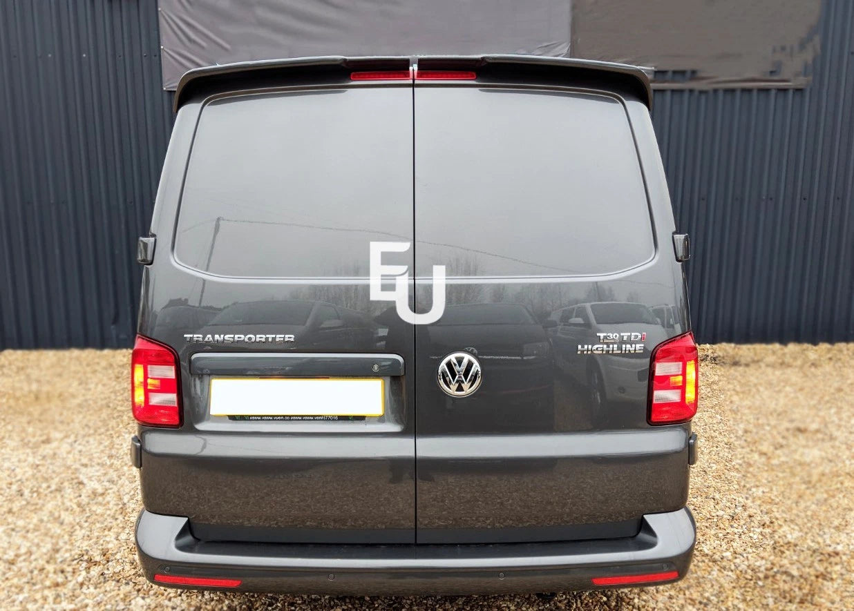 REAR TWIN BARN DOOR ROOF SPOILER FOR VW TRANSPORTER T5 T5.1 T6 T6.1 GLOSS BLACK