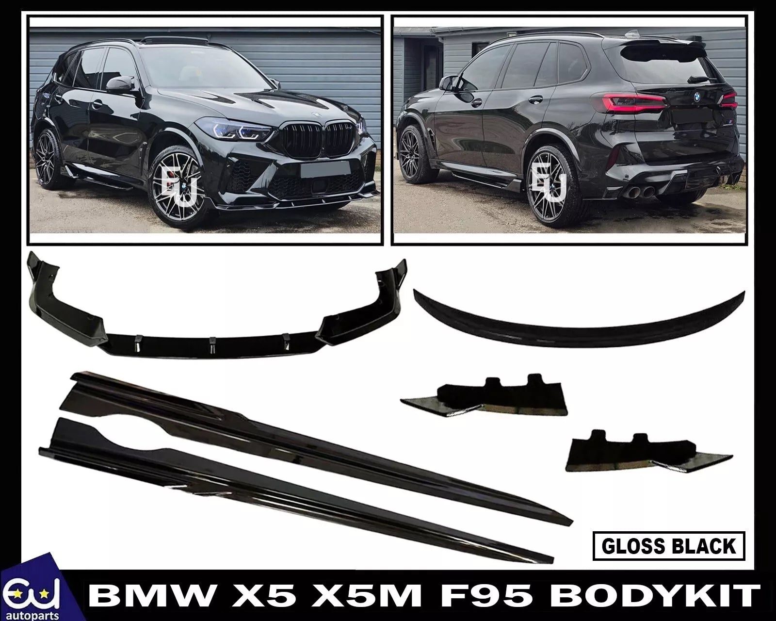 FOR BMW X5 X5M F95 BODYKIT BODY KIT FRONT SPLITTER LIP REAR DIFFUSER SKIRT GLOSS