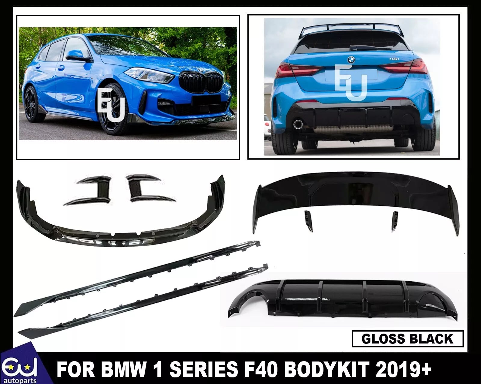 MP AERO BODYKIT BODY KIT FRONT SPLITTER REAR DIFFUSER FOR BMW 1 SERIES F40 19+