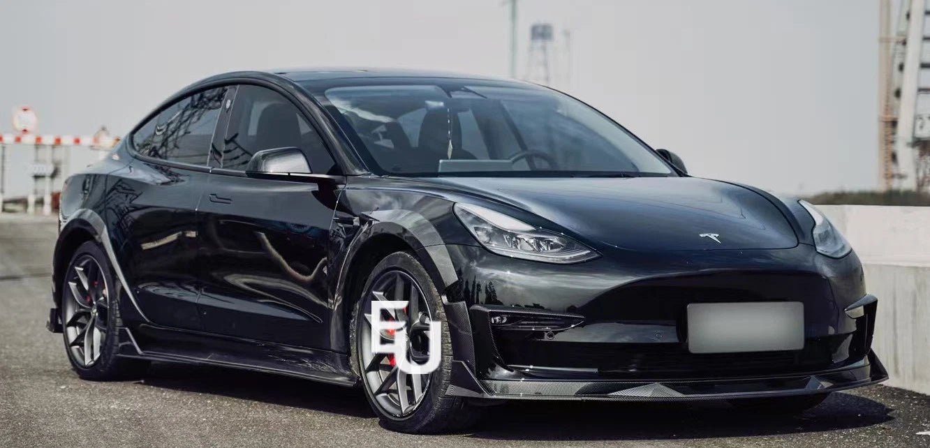 BRAGE DESIGN WIDE BODY BODYKIT WITH WHEEL ARCH FRONT SPLITTER FOR TESLA MODEL 3