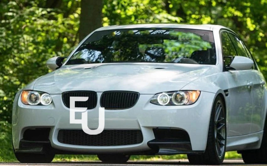 FOR BMW M3 E90 E91 E92 E93 FRONT BUMPER CORNER SPLITTERS CARBON BLACK KIT 07-13