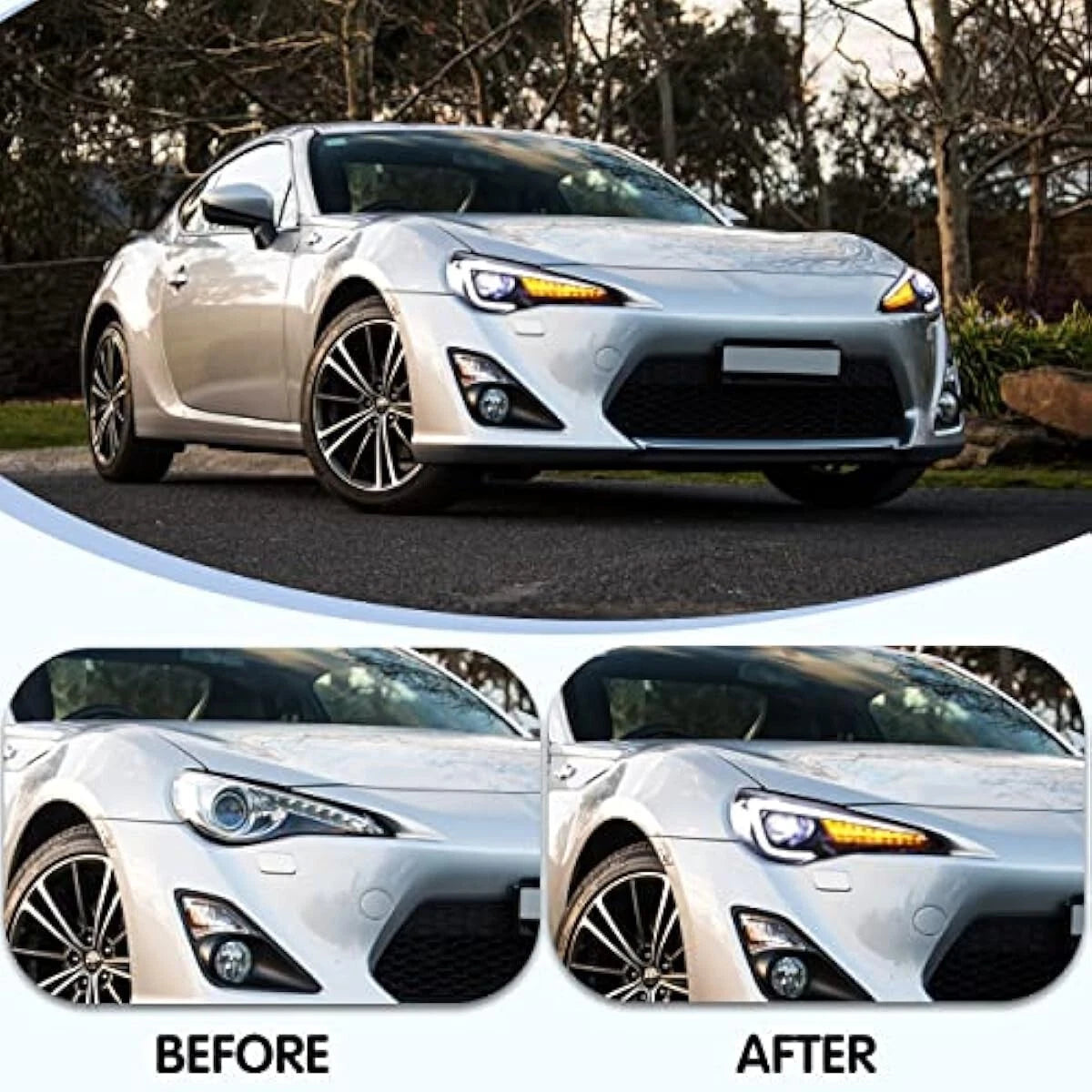 VLAND HEAD LIGHTS LAMP FOR TOYOTA GT86 SUBARU BRZ LED SEQUENTIAL INDICATOR RHD