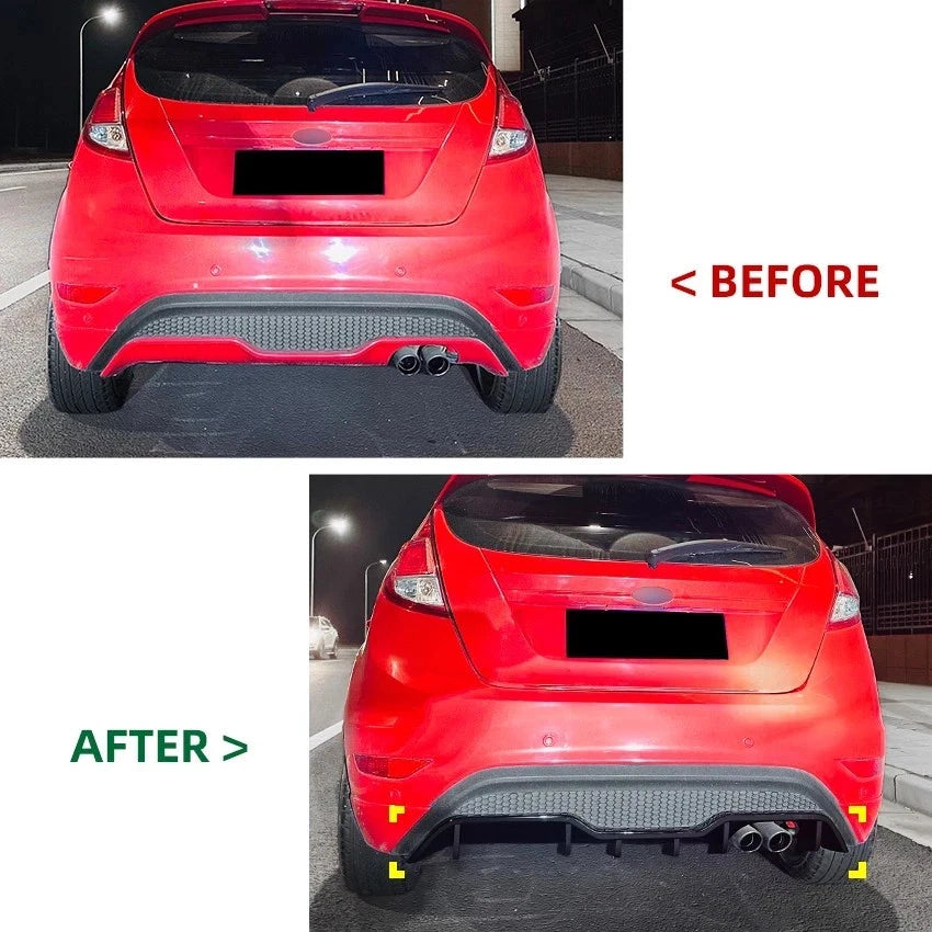 FOR FORD FIESTA ST LINE MK7 REAR DIFFUSER FRONT SPLITTER SKIRT BODY KIT 2012-17