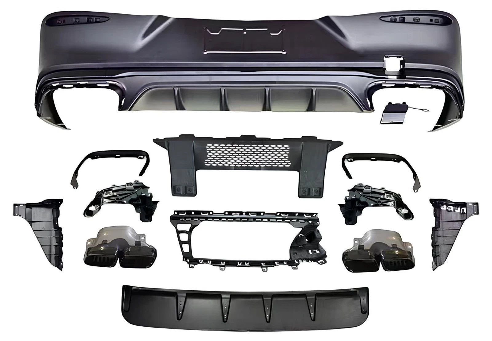FOR MERCEDES BENZ GLC COUPE C254 AMG LINE GLC63 COUPE DIFFUSER WITH TAILPIPE 23+