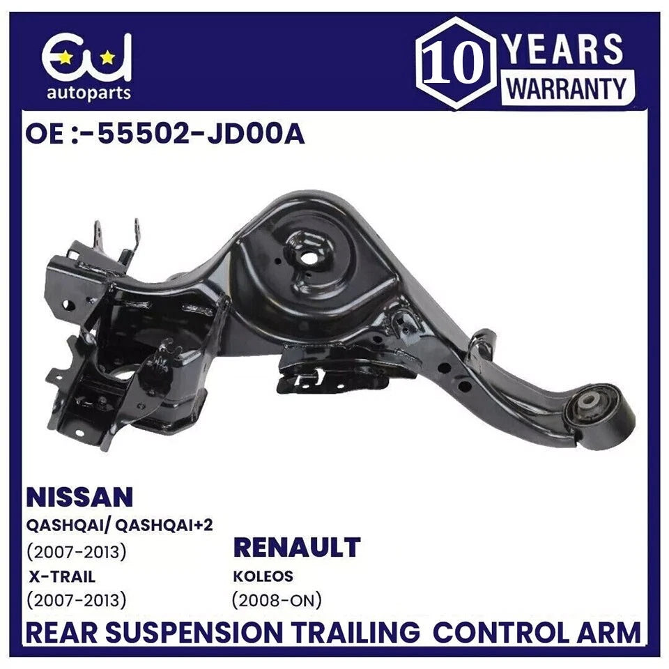 REAR LOWER PAIR SUSPENSION CONTROL TRAILING ARM FOR NISSAN QASHQAI+FITTING KITS