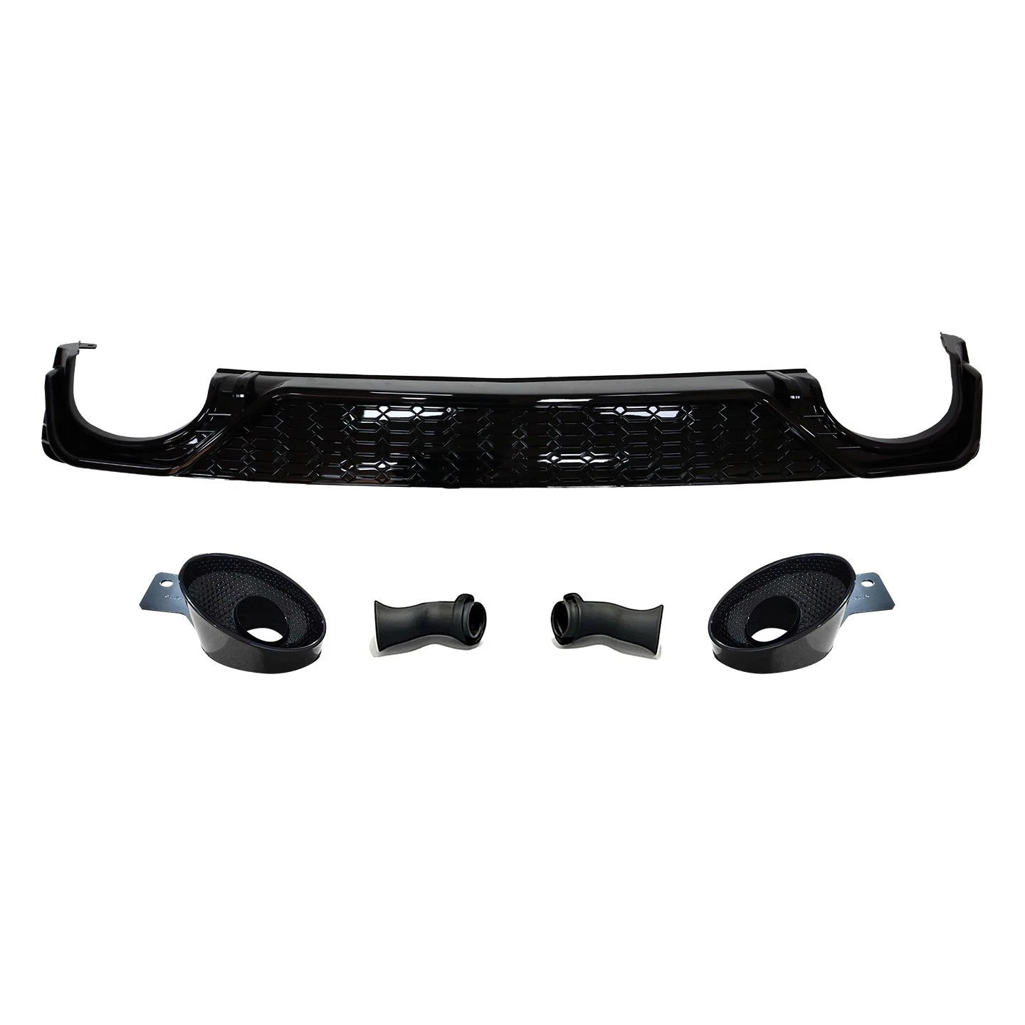 FOR AUDI A6 S6 C8 4K RS6 LOOK REAR BUMPER DIFFUSER SEDAN AVANT WITH PIPES 2019+