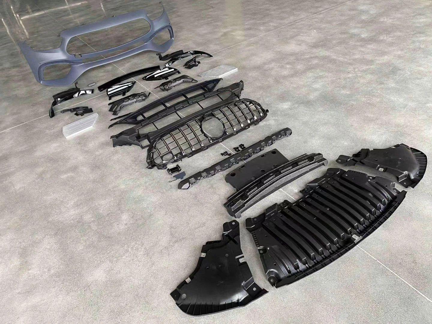 FOR MERCEDES W213 C238 E63 CONVERSION FULL FRONT BUMPER GRILLE BODYKIT 2020-2023