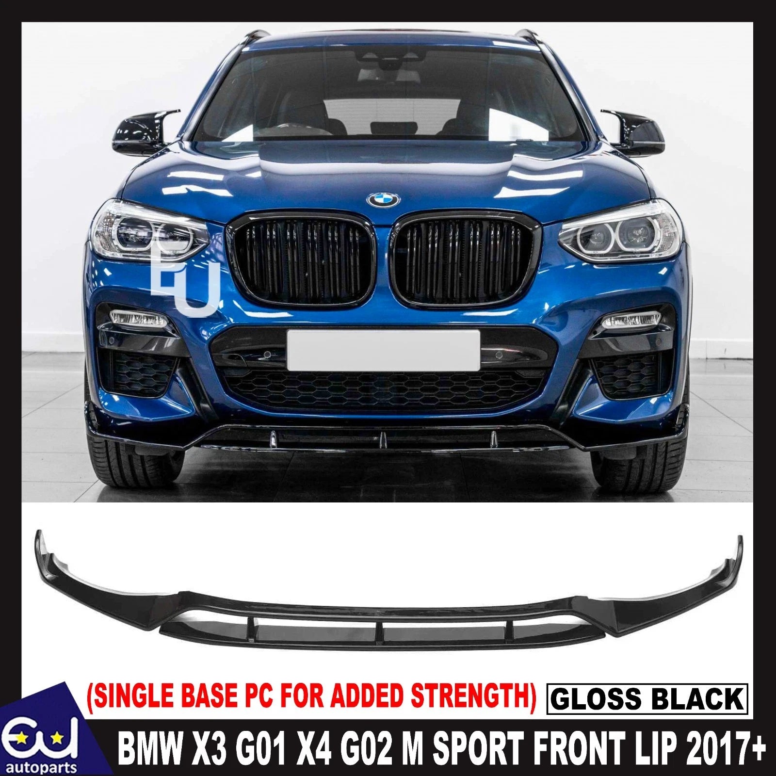 FOR BMW X3 G01 X4 G02 X3M X4M LOOK M SPORT FRONT BUMPER SPLITTER LIP GLOSS BLACK