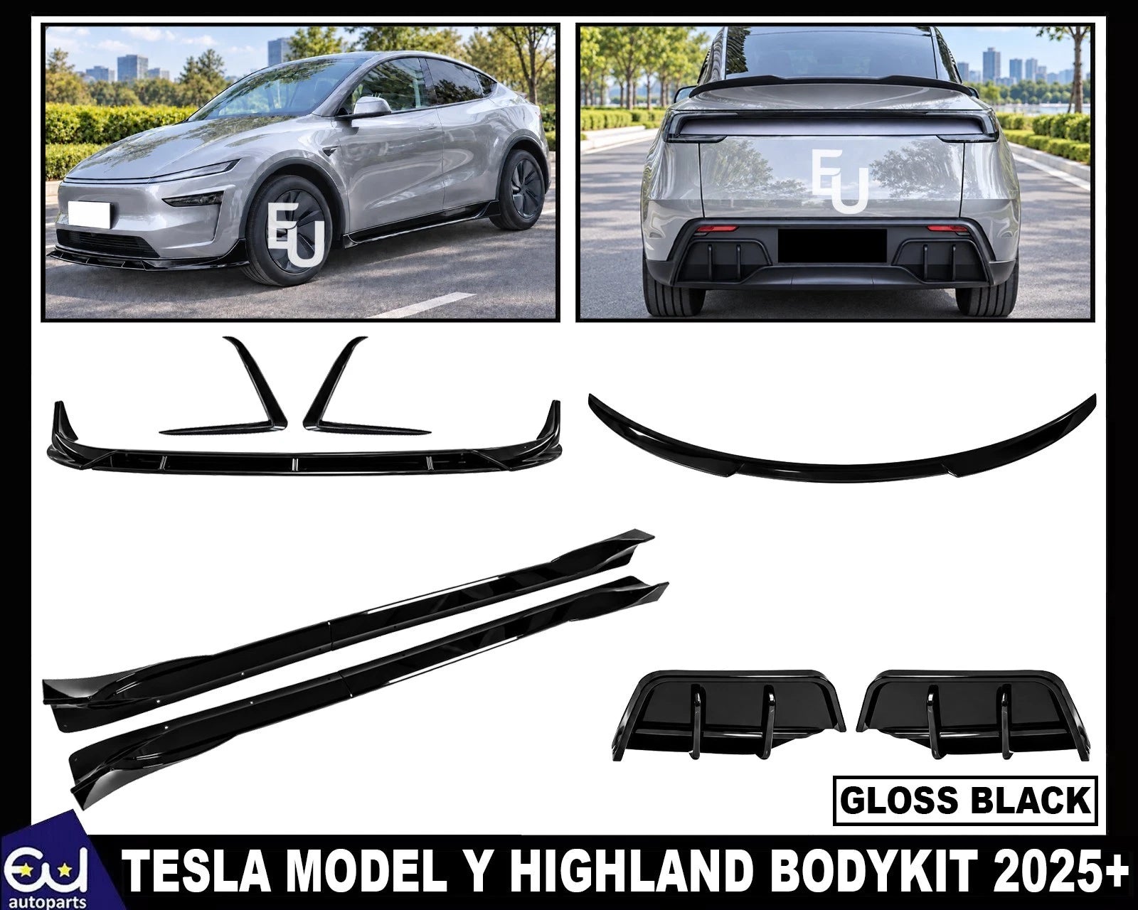 FOR TESLA MODEL Y HIGHLAND BODY KIT BODYKIT FRONT SPLITTER REAR DIFFUSER 2025+