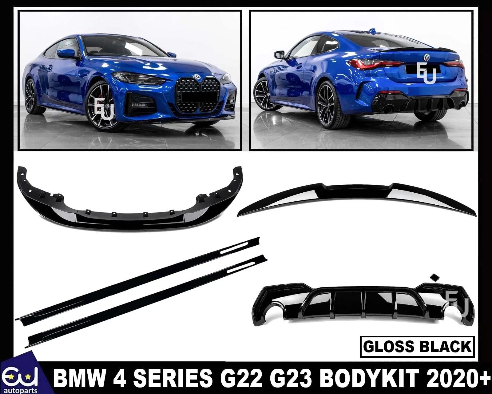 BODY KIT FOR BMW 4 SERIES G22 G23 FRONT SPLITTER REAR DIFFUSER BODYKIT 2020+