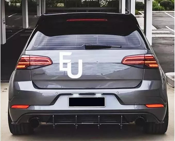 FOR VW GOLF GTI GTD MK7.5 REAR BLADE FIN DIFFUSER & SIDE SPLITTERS BODY KIT