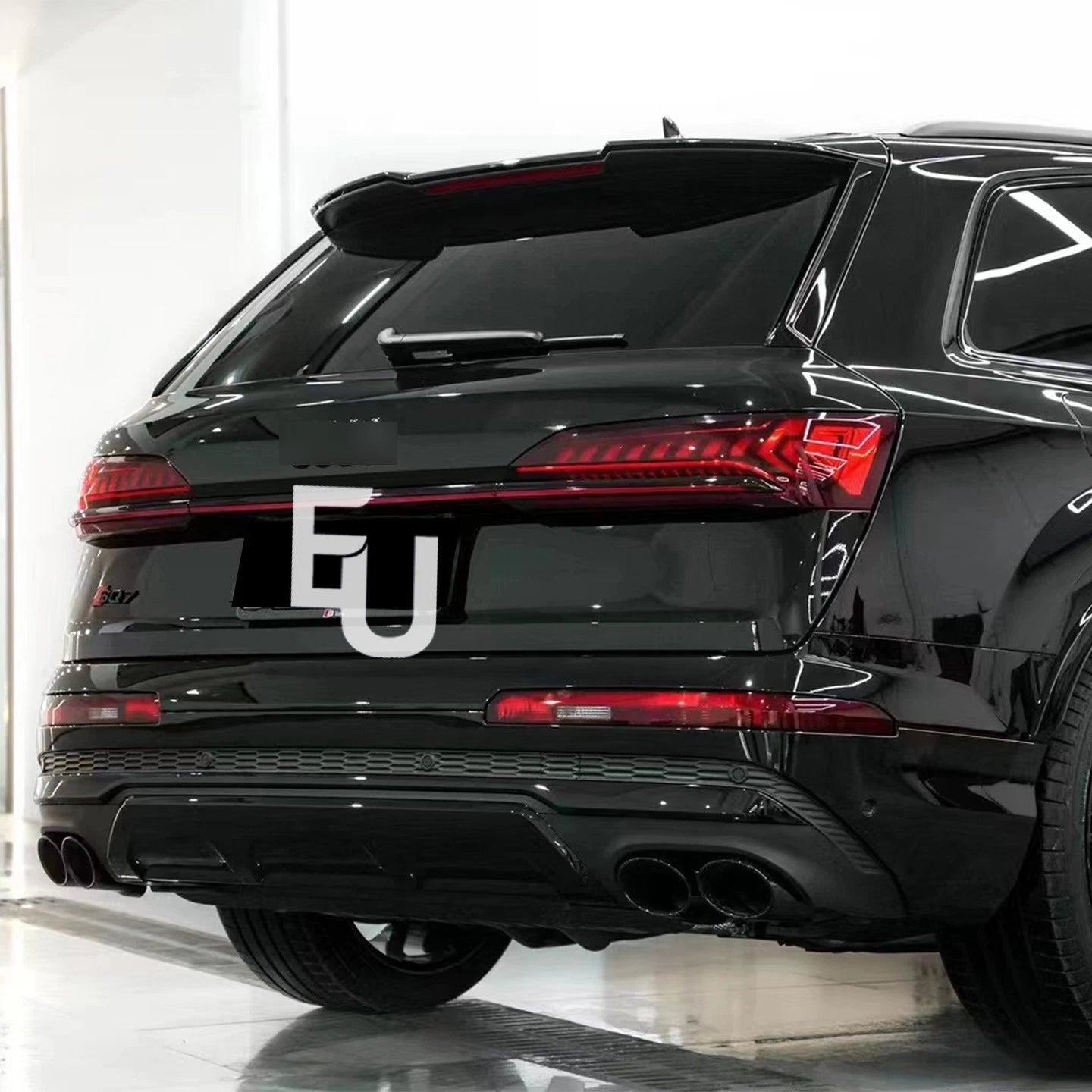 REAR BUMPER DIFFUSER VALANCE WITH TAIL PIPES SQ7 STYLE FOR AUDI Q7 4M 2020-2024