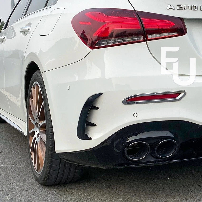 FOR MERCEDES A-CLASS V177 SEDAN A200 A220 2X REAR BUMPER SPOILER CANARD AIR VENT