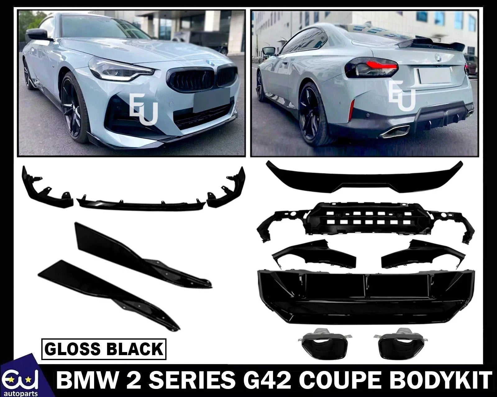 FOR BMW 2 SERIES G42 COUPE BODYKIT FRONT SPLITTER REAR DIFFUSER SPOILER BODY KIT
