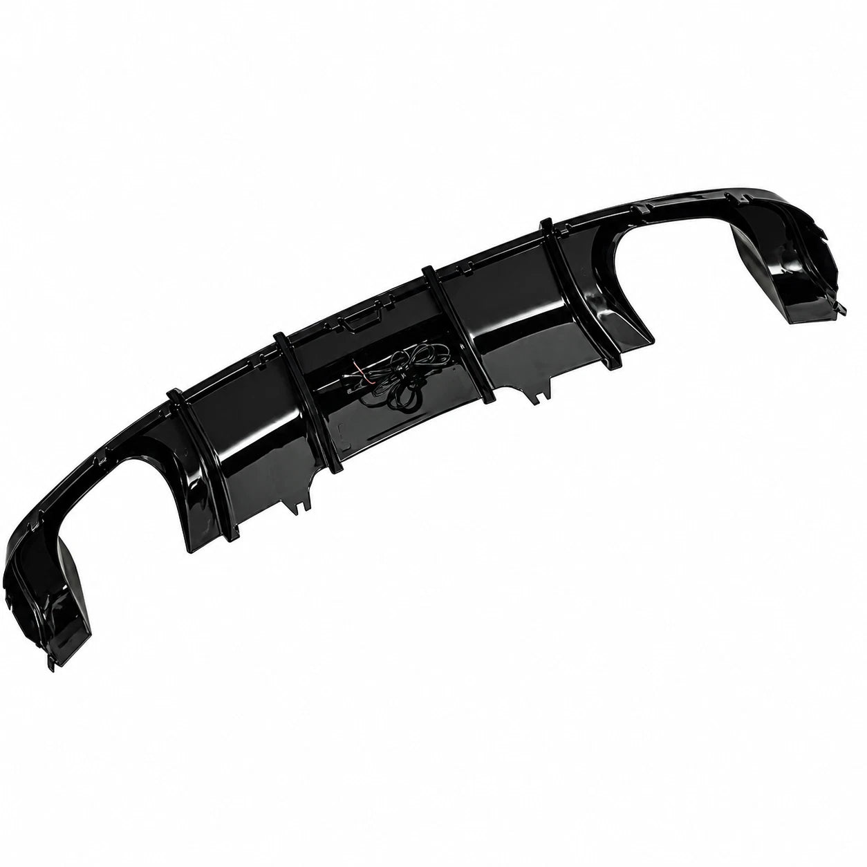 FOR AUDI A4 SALOON B9 S-LINE S4 GLOSS BLACK REAR DIFFUSER W/LED BODY KIT 2015-19
