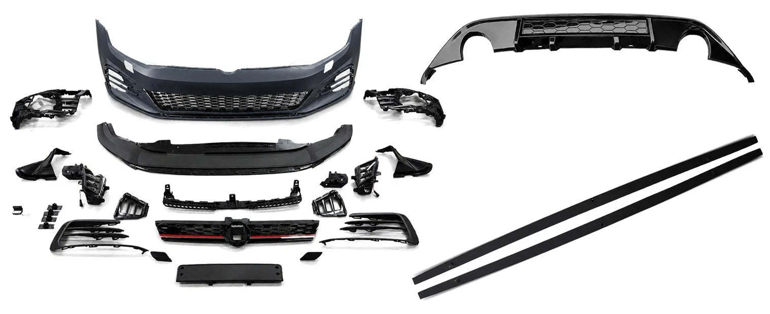 FOR VW GOLF MK7 2013-2016 MK7.5 GTI STYLE FRONT BUMPER SIDE SKIRTS REAR DIFFUSER