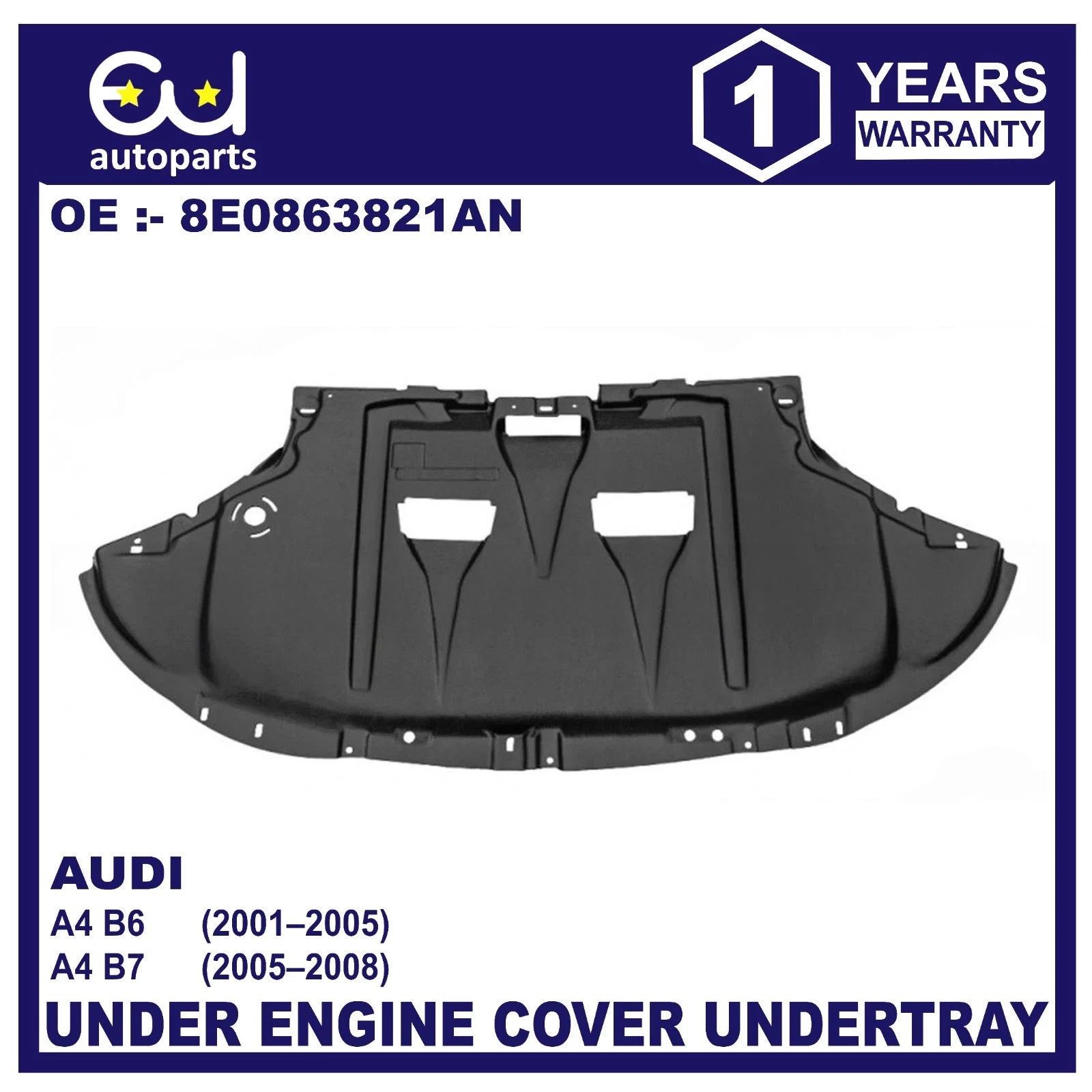 UNDER ENGINE COVER UNDERTRAY RUST SHIELD PROTECTION FOR AUDI A4 B6 B7 2001-2008
