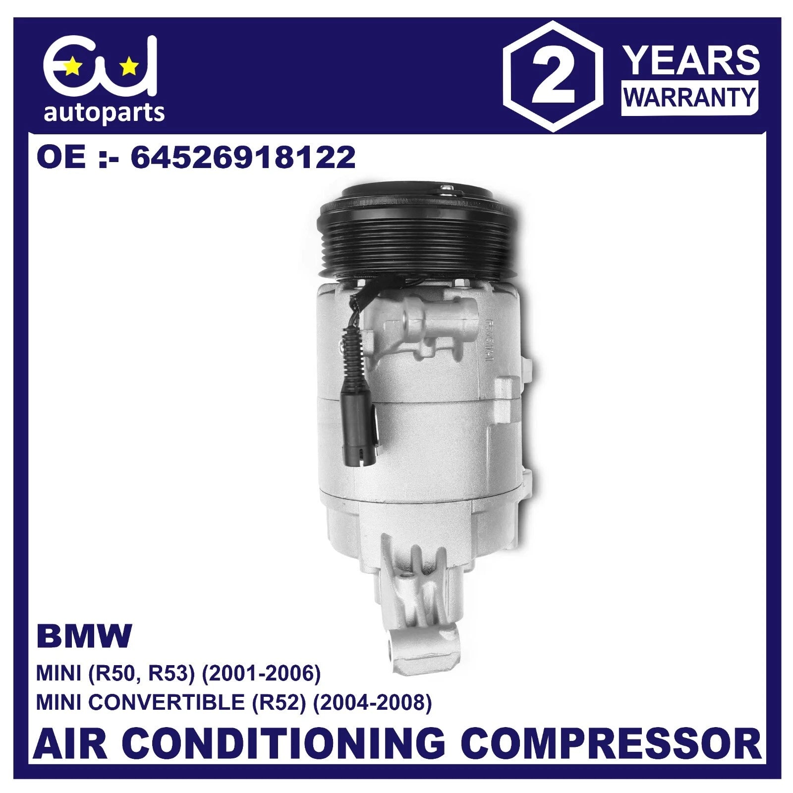 AIR CONDITIONING COMPRESSOR FOR MINI COOPER R50 R52 R53 2001-2008 64521171310