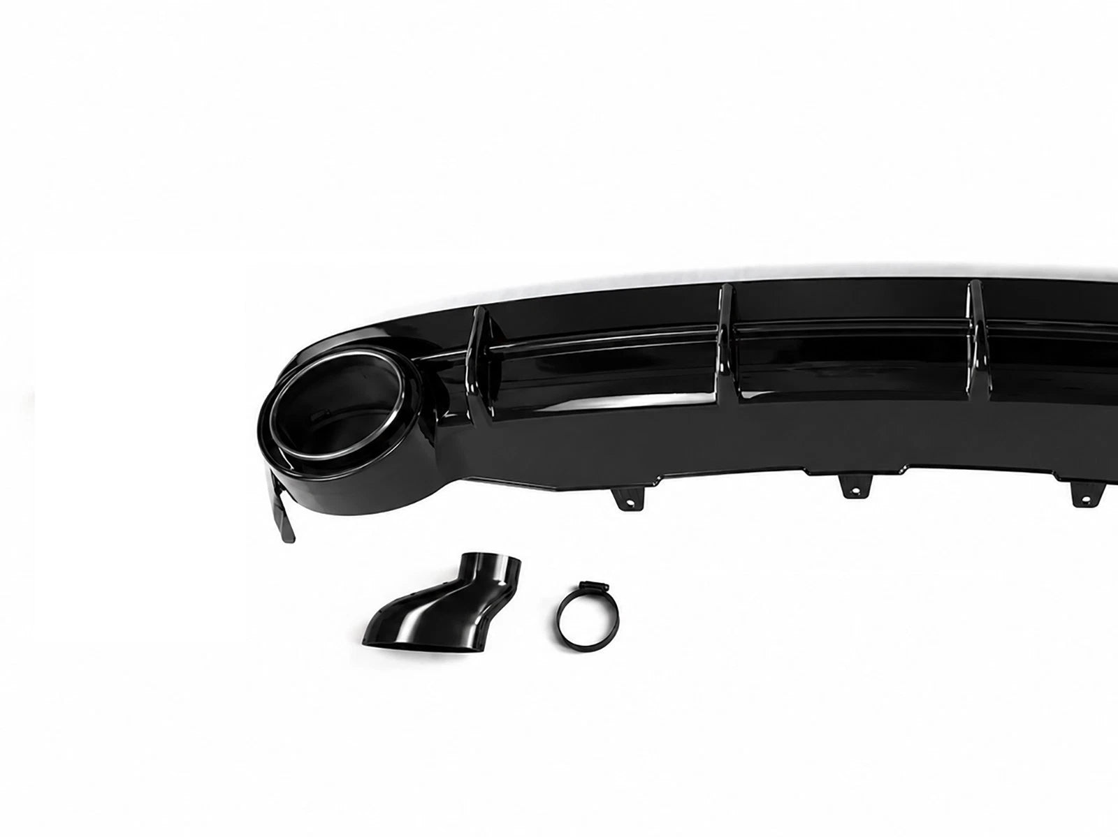 FOR AUDI A6 C7 SE STANDARD RS6 LOOK GLOSS REAR BUMPER DIFFUSER TAILPIPE 11-14